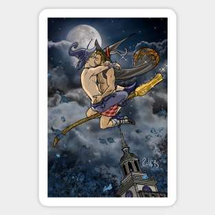 Witch Boys Full moon Kiss Magnet